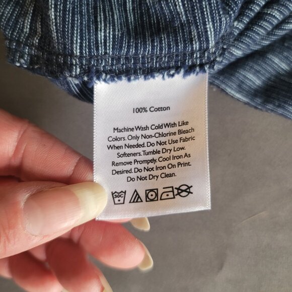 Eddie Bauer Shirt Mens L Blue Striped Outdoor Cotton Polo Golf Hiking Comfort - Picture 9 of 11